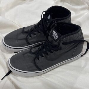 Gray with Black Accents High-Top Men's Vans